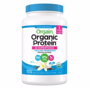 Orgain Organic Protein + 50 Superfoods Plant-Based Protein Powder Vanilla Bean - Imagem 1