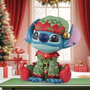 Disney Holiday Stitch Elf Figurine by Jim Shore 14.7 in - Imagem 1