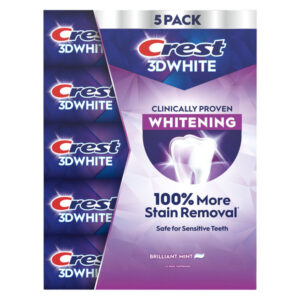 Crest 3D White Brilliant Mint Whitening Toothpaste 5-Pack - Imagem 1